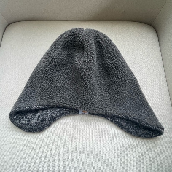 CARHARTT Akron Hat Black/Grey Knit Sherpa Lined Fleece Lined Ear flap - Picture 5 of 6